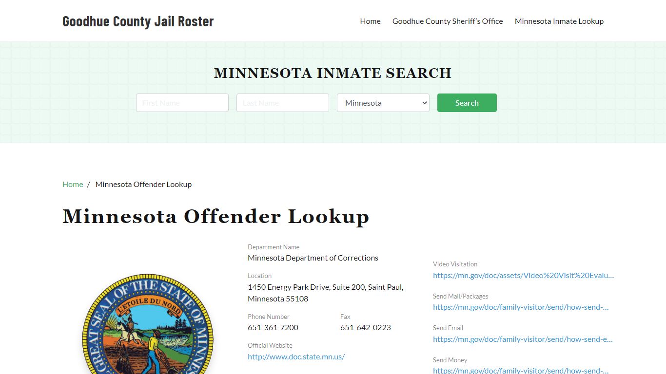 Minnesota Inmate Search, Jail Rosters - Goodhue County Jail